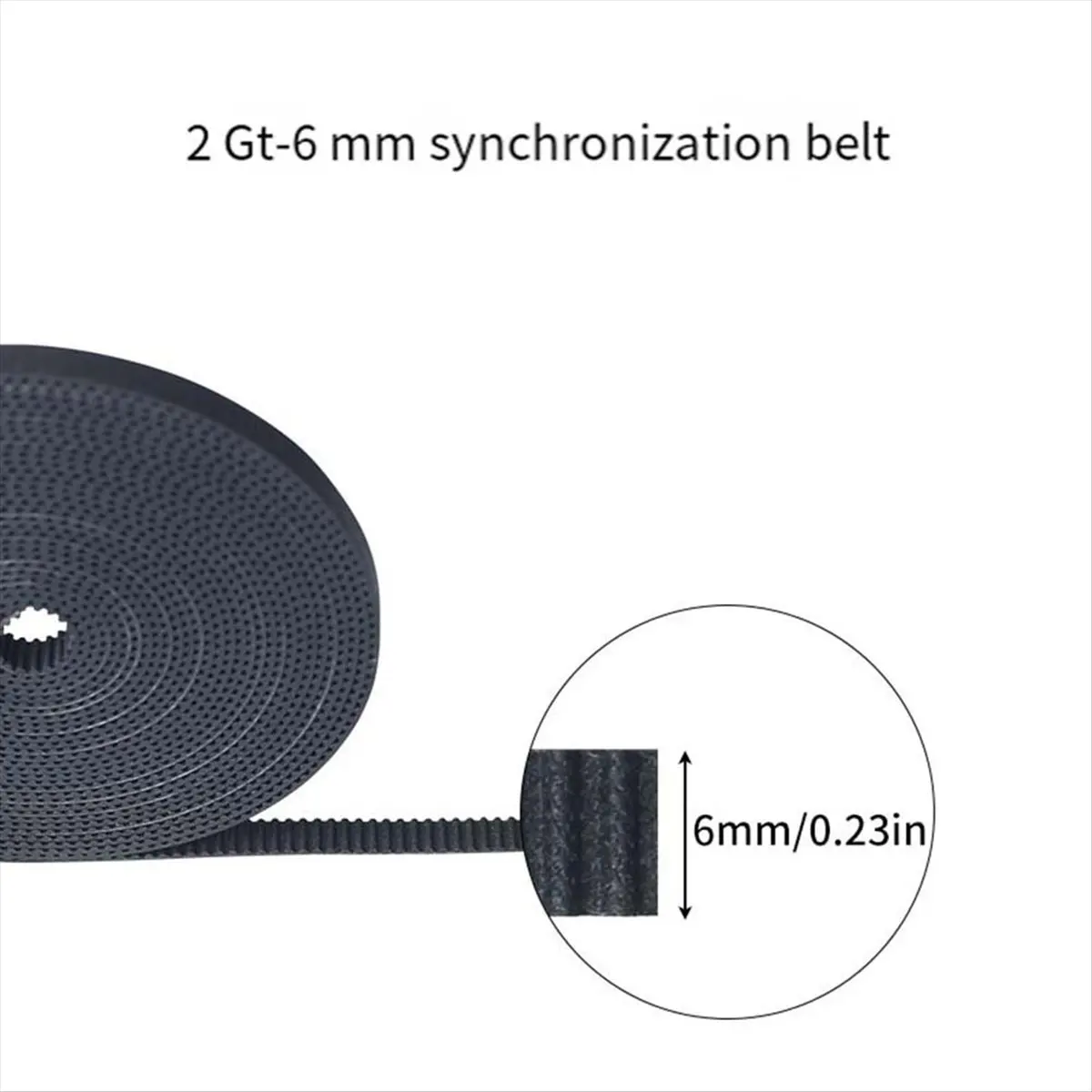 (B63C) GT2 Timing Belt 10M Lengths, 6mm Width, Non-Slip Synchronous Belt for 3D Printers
