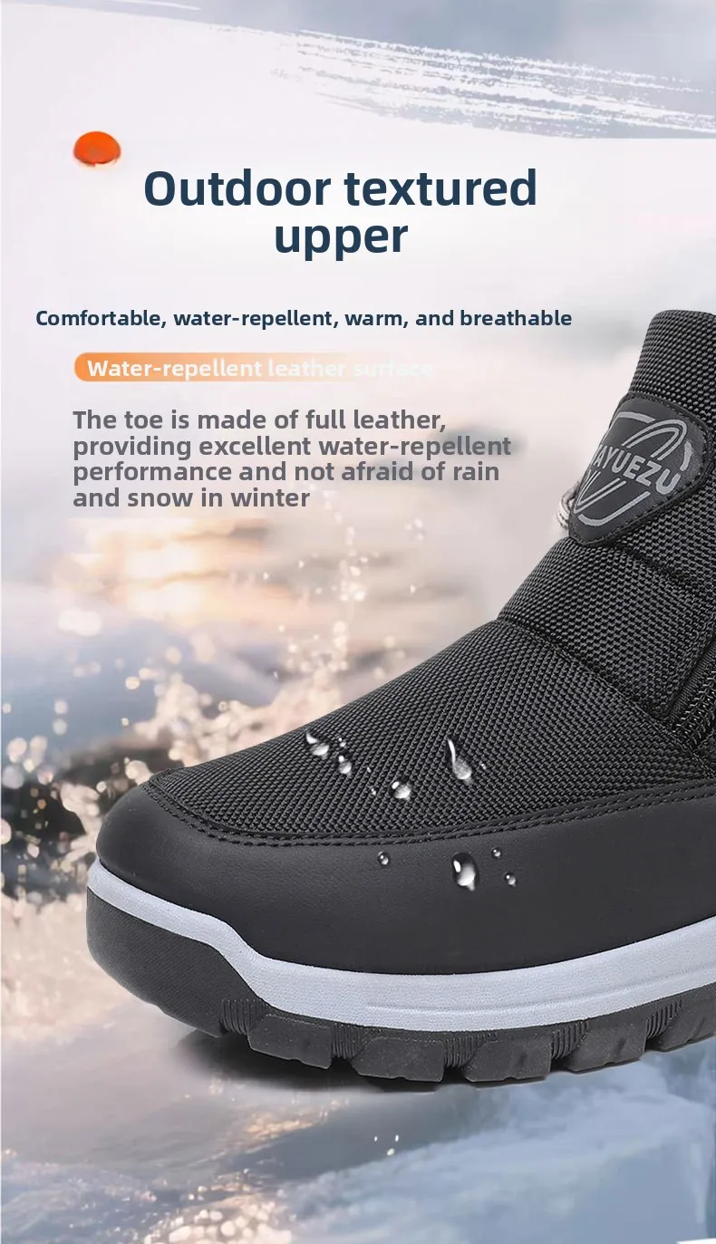 Damen Winter-Schneestiefel mit Kunstfell-Futter, seitlichem Reißverschluss, kurze Knöchelstiefel, rutschfeste dicke Gummisohle, warme Outdoor-Freizeitschuhe für den Winter. – Detail 5