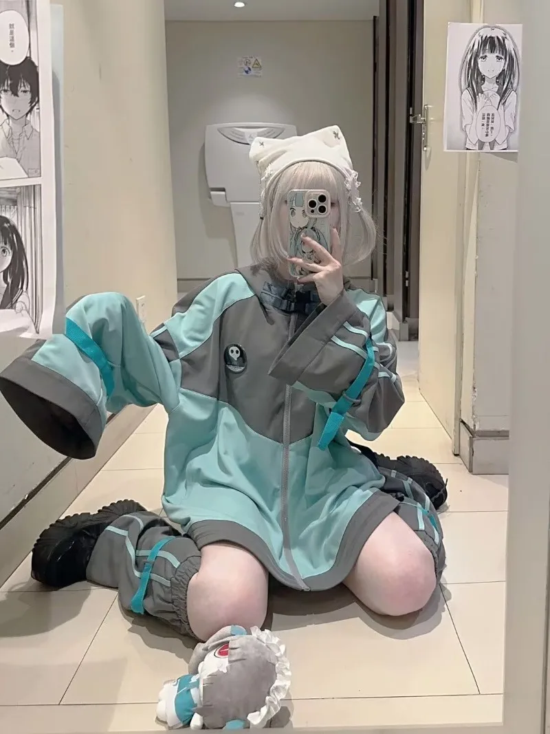 الثقافة الفرعية اليابانية التصميم الأصلي ملابس Kawaii الحلو لطيف فتاة البلوز سترة الخريف الشتاء فضفاض زمم هوديي القمم