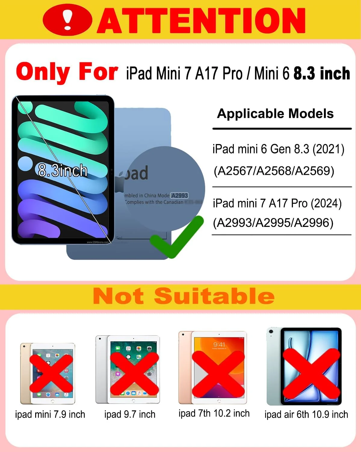 Ultra Slim Backlit Magnetic Keyboard Case For iPad Mini 7 7th Generation Mini7 A17 Pro A2995 8.3-inch Mini 6 6th Mini6 A2568