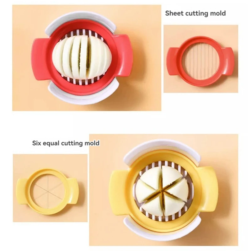 قطاعة بيض متعددة الوظائف من الفولاذ المقاوم للصدأ ، أدوات مطبخ منزلية مبتكرة ، قطاعة فواكه 3 في 1