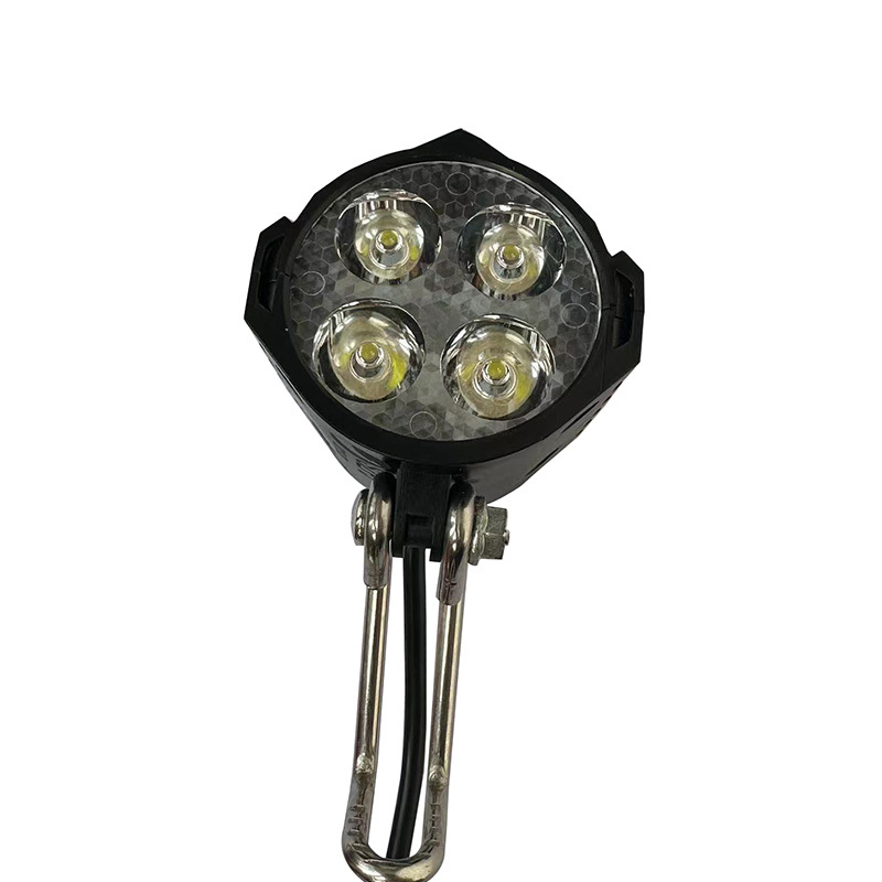  LED light for Bike Lantern Headlight Running Front Lamp with Horn 36V 48V 3-hole Female Waterproof Connector for EBike Accessor 