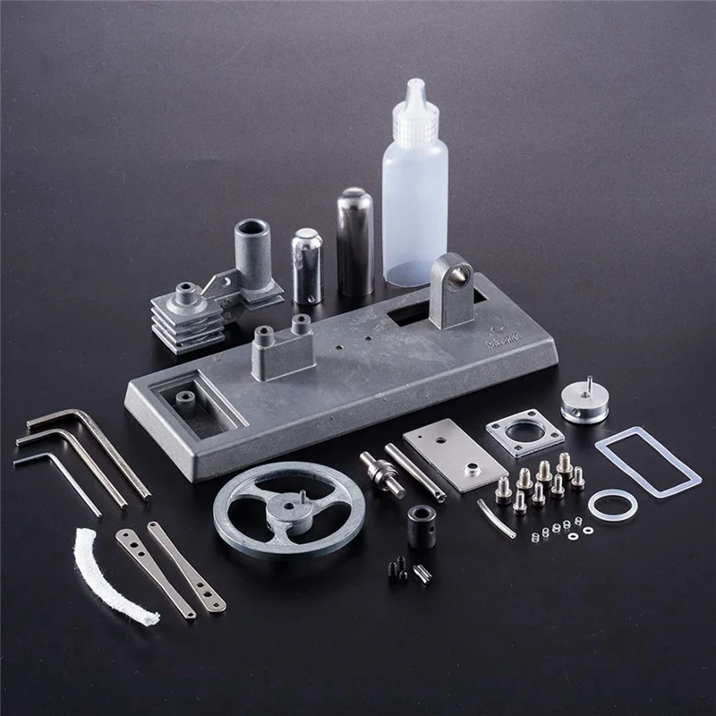 

A49K-1Set Stirling Engine Model Assembled DIY Power Generation LED Light Steam Heat Education Model Scientific Experiment Toys M