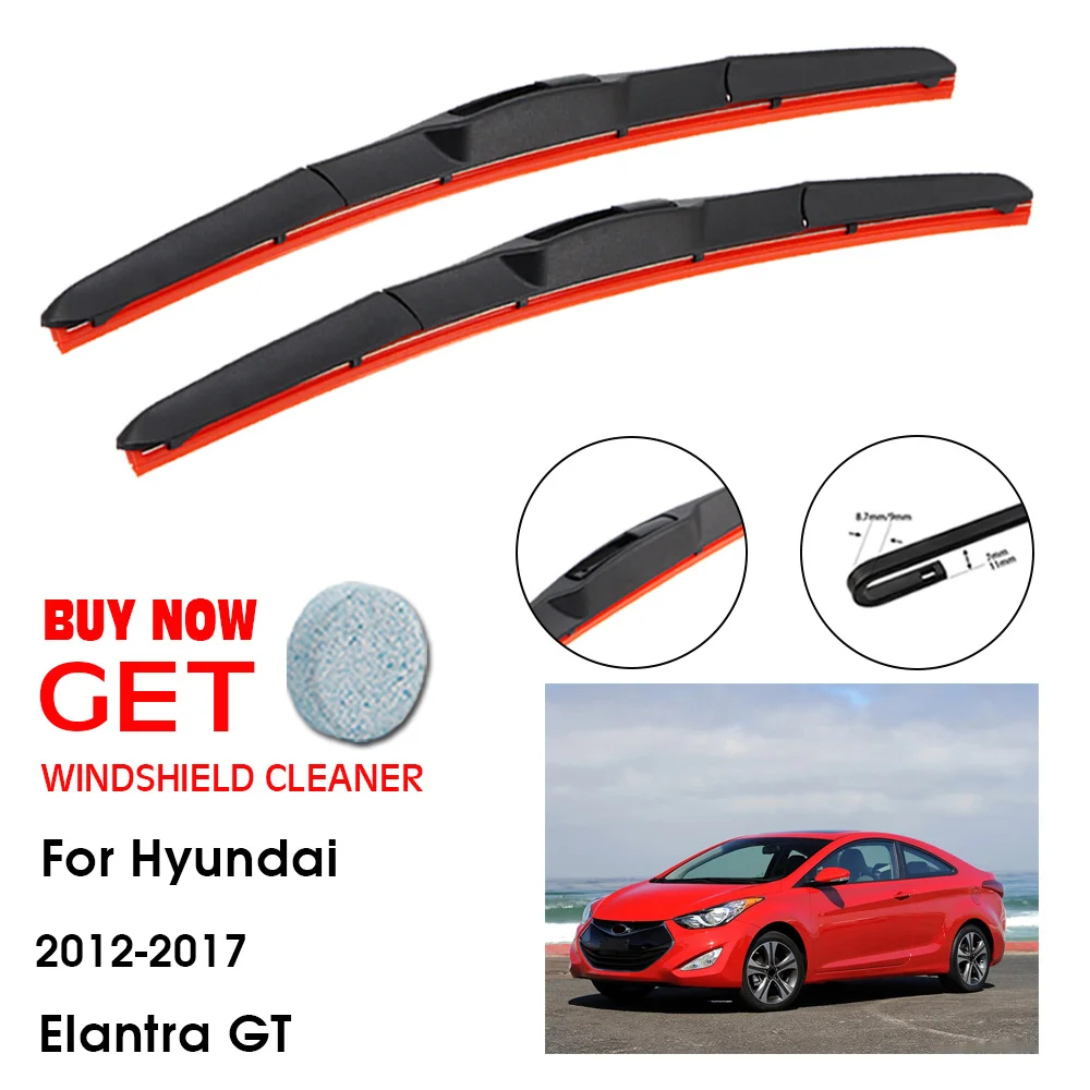 

Car Wiper For Hyundai Elantra GT 26"+14" 2012-2017 Front Window Washer Windscreen Windshield Silica Gel Wiper Blades Accessorie