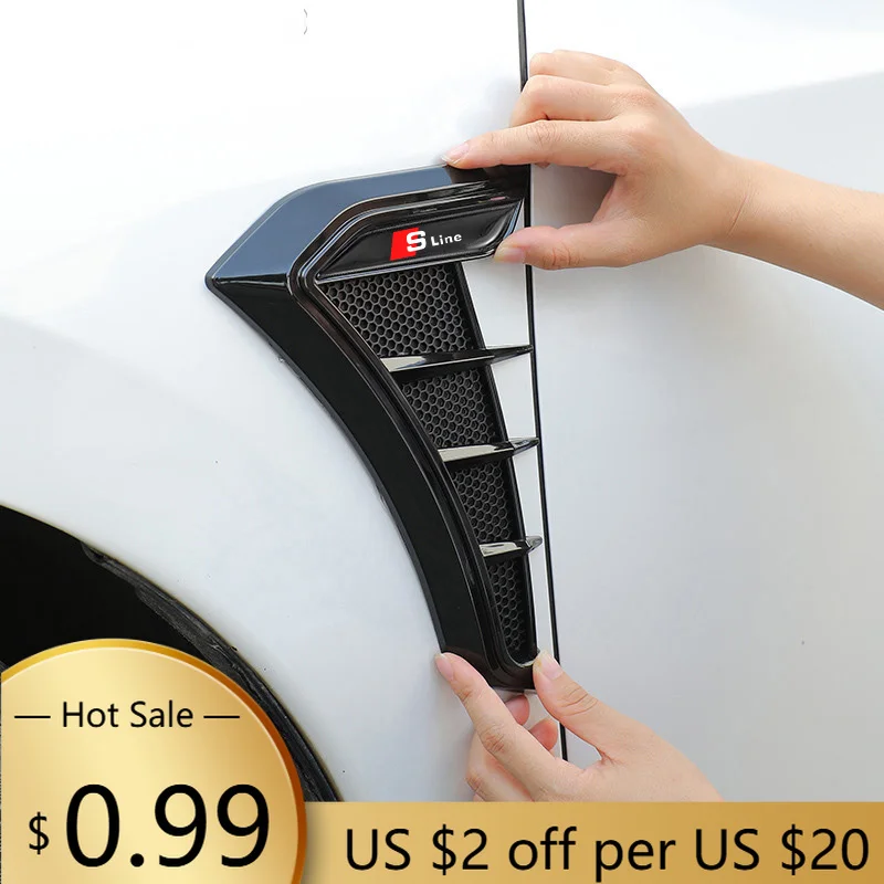 

Hub Caps Carbon Fibre Car Emblems Side Flank Fender Modified Stickers For Audi A3 A4 A5 A6 A7 A8 Q2 Q5 Q7 Q3 TT SLine Auto Acces