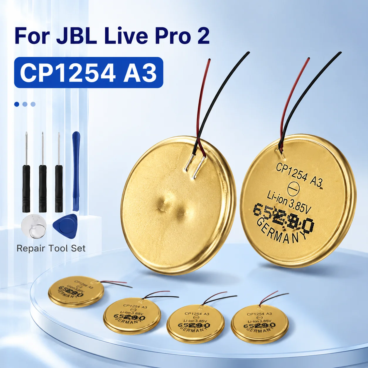 

2-10pcs CP1254 A3 3.7V 50mAh Rechargeable Li-ion Battery with Wire for VARTA Bluetooth Earphone Bracelet Repair Tools Parts