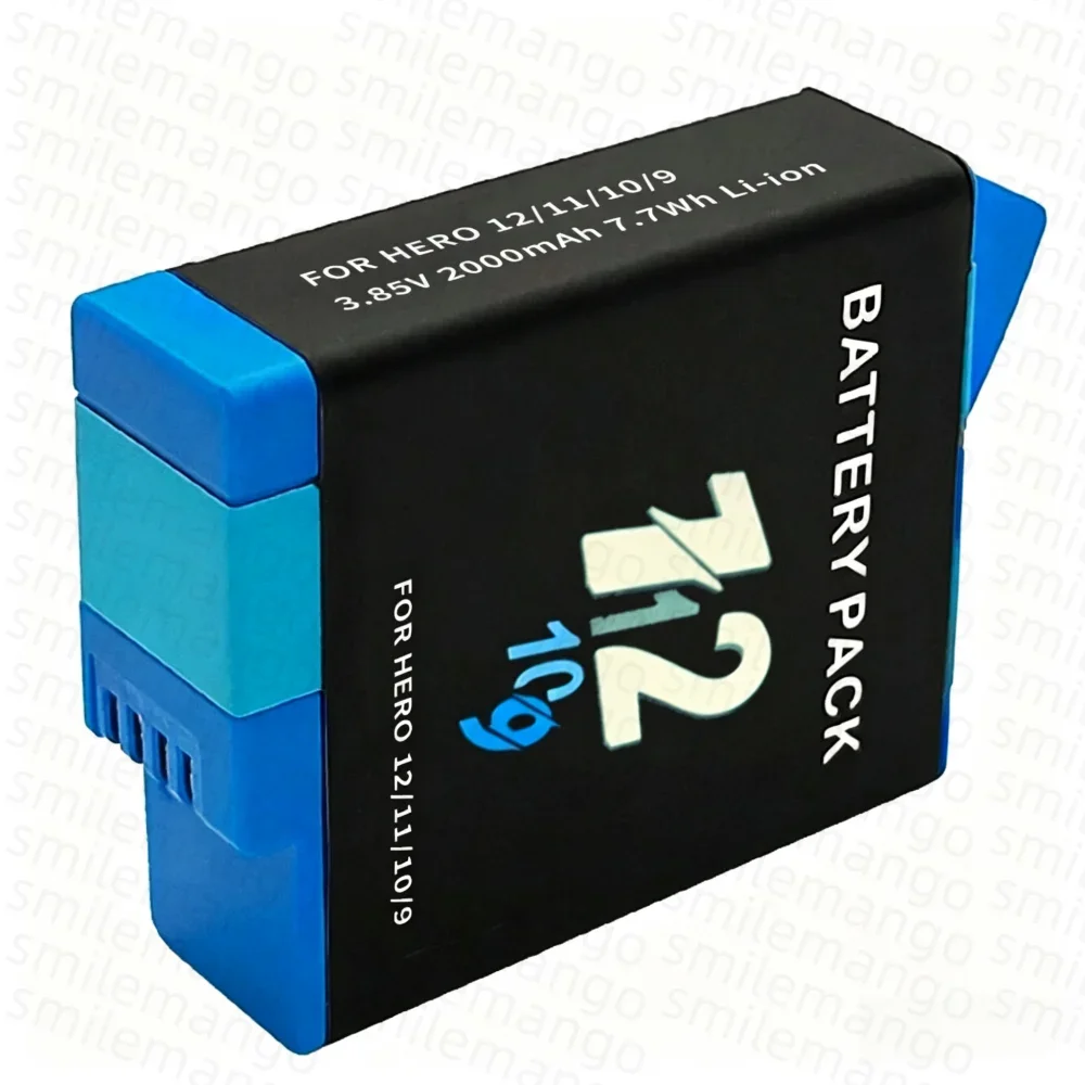 1-10PCS For GoPro Hero 12 11 10 9 Motion Camera 2000mAh Battery Fast Charger Box For GoPro Hero Rechargeable Battery Accessories