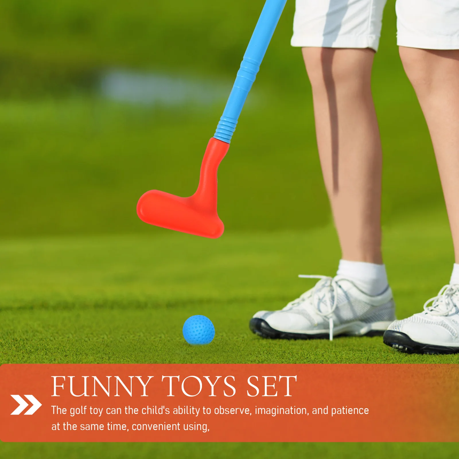 Kids Golf Kit with Plastic Golf Rods and Multicolor Balls Bar Hole Game Set for Indoor Outdoor Play Toddler Sports Toy Equipment