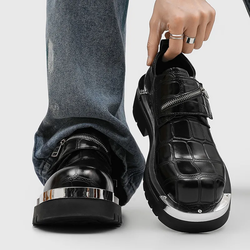

High Quality Men's Sneakers and Casual Shoes round head Men's Derby Shoes high-end Designer Platform Men's Shoes tenis masculino
