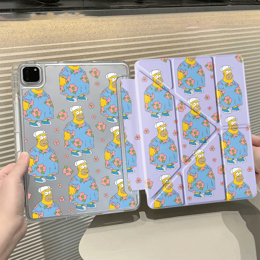 

The Simpsons Cartoon Homer Y-Fold Holder Cover Tablet Case For iPad Pro 2025 Mini 6 7 Air 4 5 M3 M2 1 2 M4 11inch Pro 11th 10th