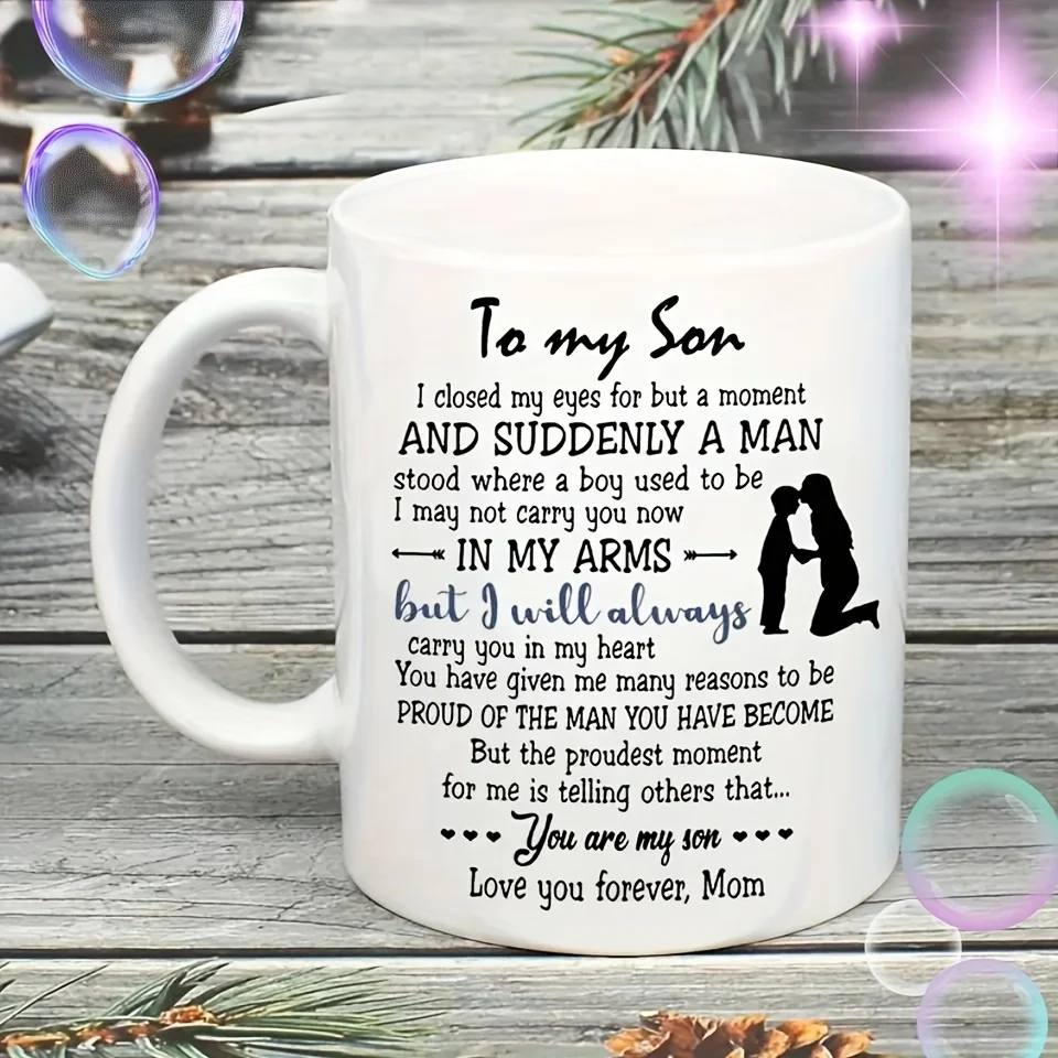 

1 True Love Ceramic Coffee Mug For Son, Summer And Winter Drinkware Reusable, Multi-purpose, Ideal Birthday And Holiday Gift For