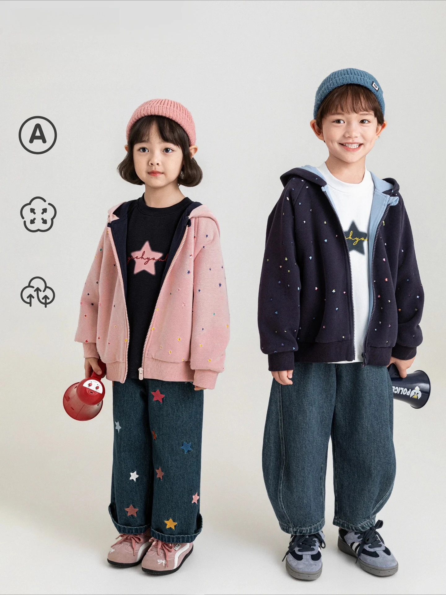 Kids girls early autumn outerwear hollow design relaxed fit hooded sweatshirt versatile daily wear children top 2-10 Years
