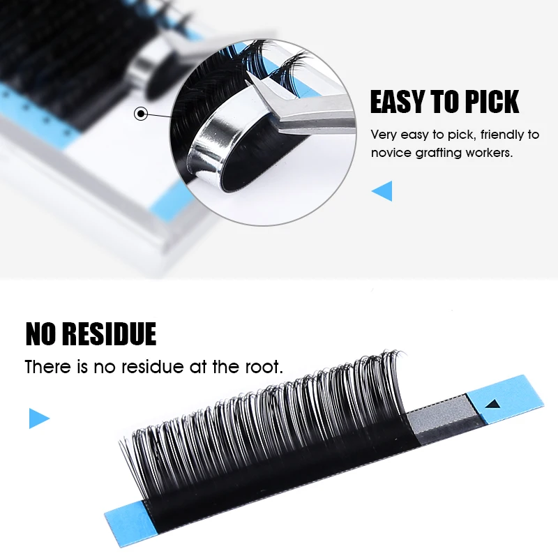 MASSCAKU Soft and Very Light Reglular Classic Lashes New Material Individual Eyelash Extensions Professional Mink Eyelashes