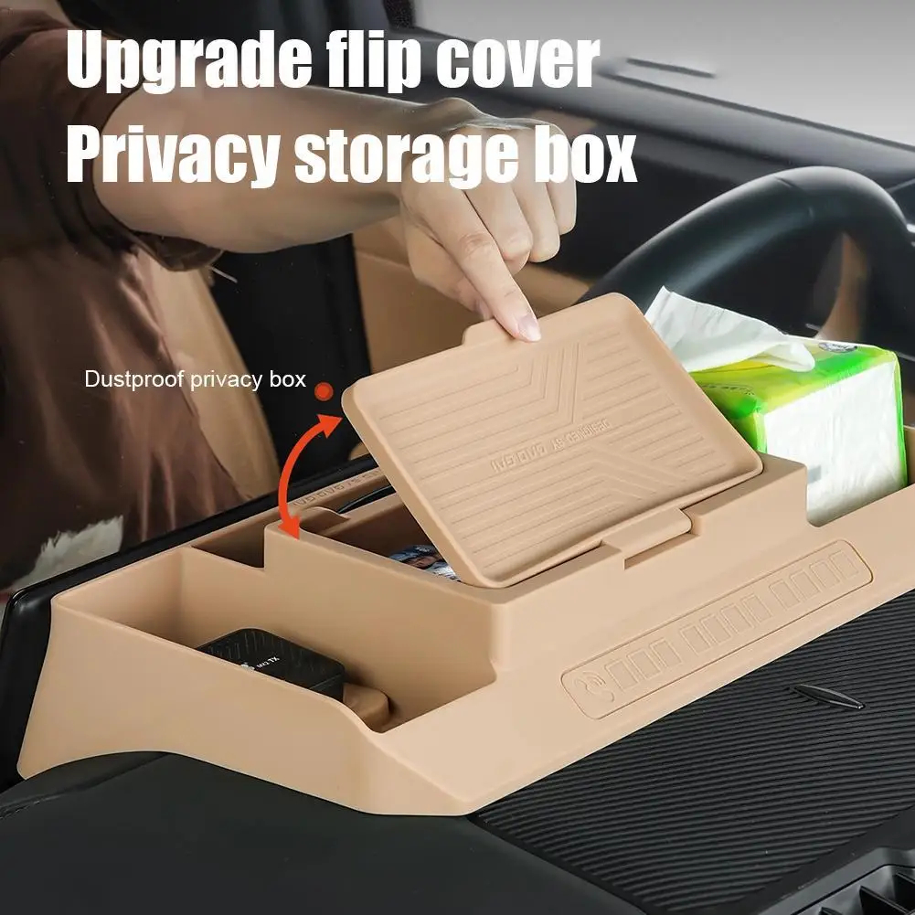 صندوق تخزين شاشة التحكم المركزي للسيارة BYD Leopard 8، صندوق مناديل منظم لوحة القيادة ملحقات السيارات الداخلية المعدلة