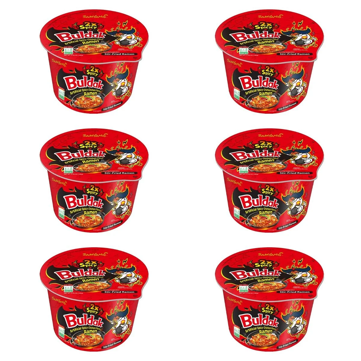 Samyang, Mie Kalkun Pedas Ganda (Ember), Pak 6, 105g per ember