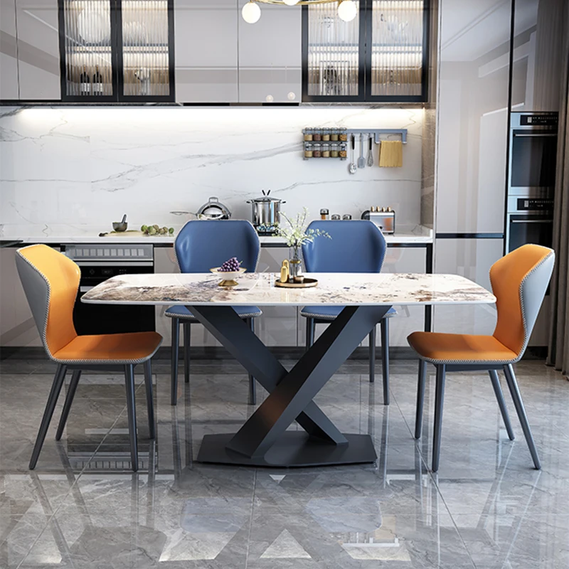 مؤتمر طاولة معدنية مستطيلة غرفة المعيشة الحديثة الفاخرة مطعم طاولة طعام مكتب الشمال الحديثة ميسا صالة الأثاث