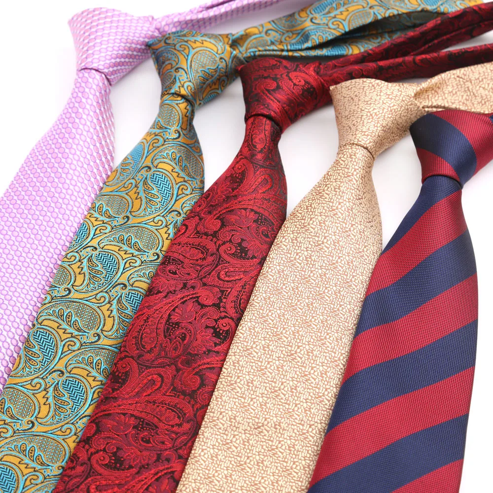 Neue 8CM Herren Krawatte Mode Streifen Paisley Krawatten Für Mann Bräutigam Jacquard Krawatte Schal Für Business Hochzeit party