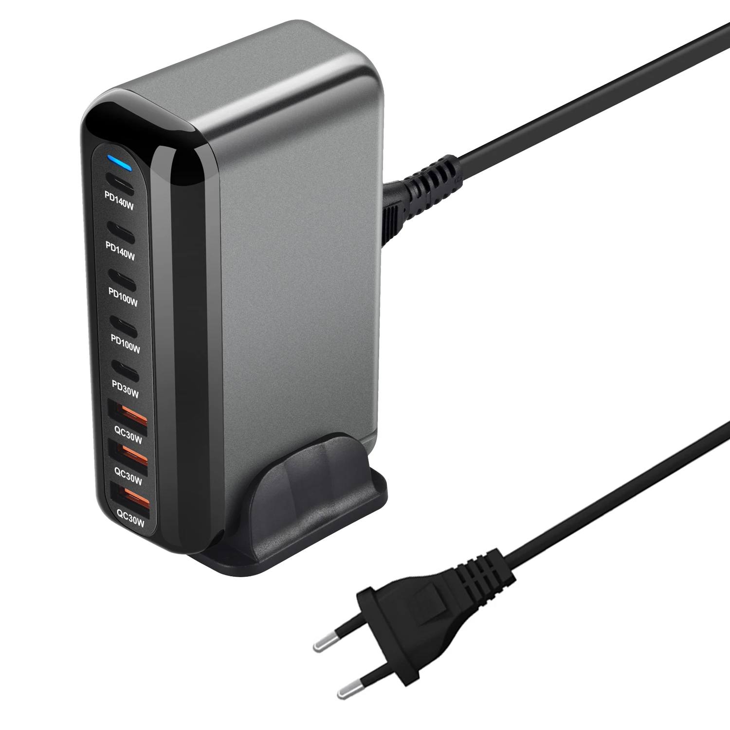 Neues 600 W GaN Fast Charge 3.0 USB Typ C Schnellladegerät mit 8 Anschlüssen, 5C3A PD-Ladegerät für Telefone und Tablets, tragbares Design – Detail 6