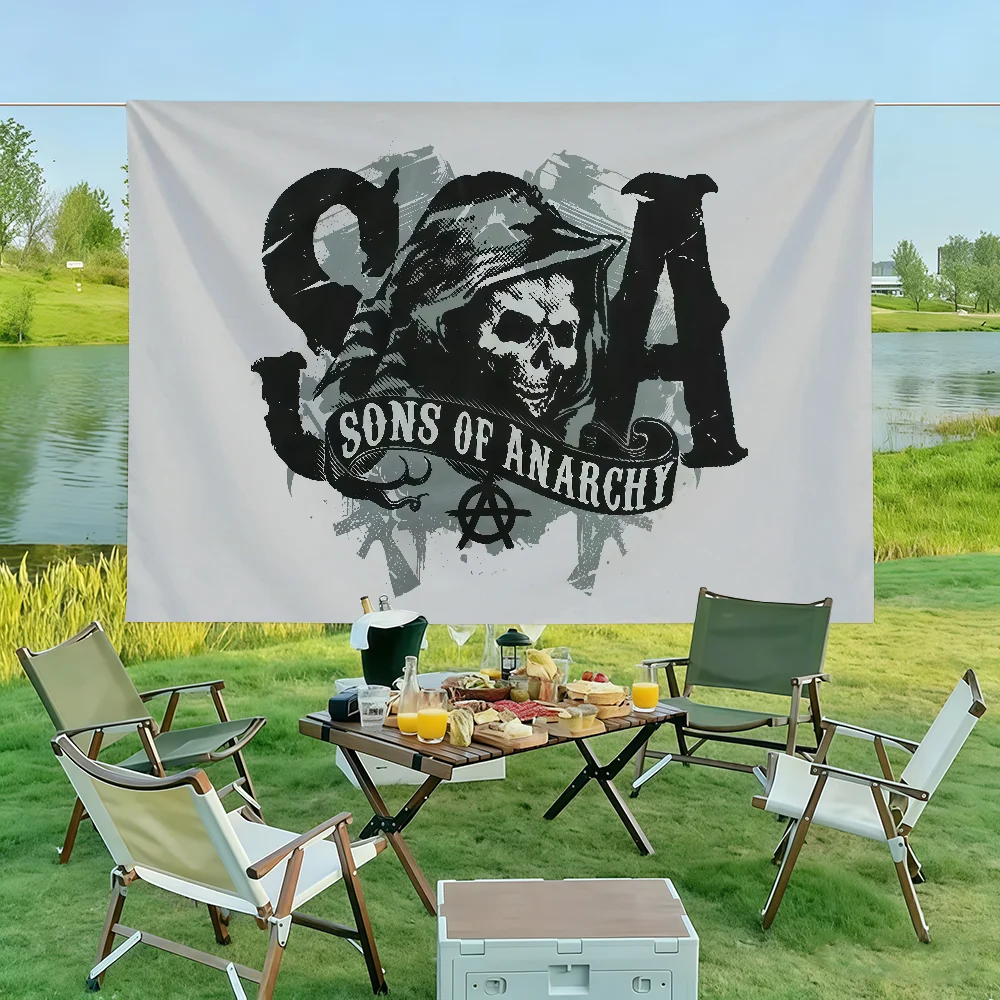 TV Series S-Sons Of A-Anarchy Flag Wall Decorations Home Decor Suitable For Living Rooms Bedrooms Dormitories Parties Holidays