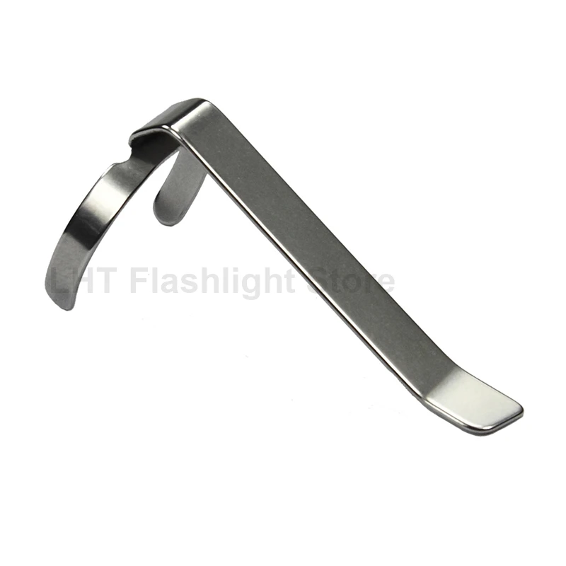 48mm (L) x 21mm (D) Stainless Steel Flashlight Pocket Clip