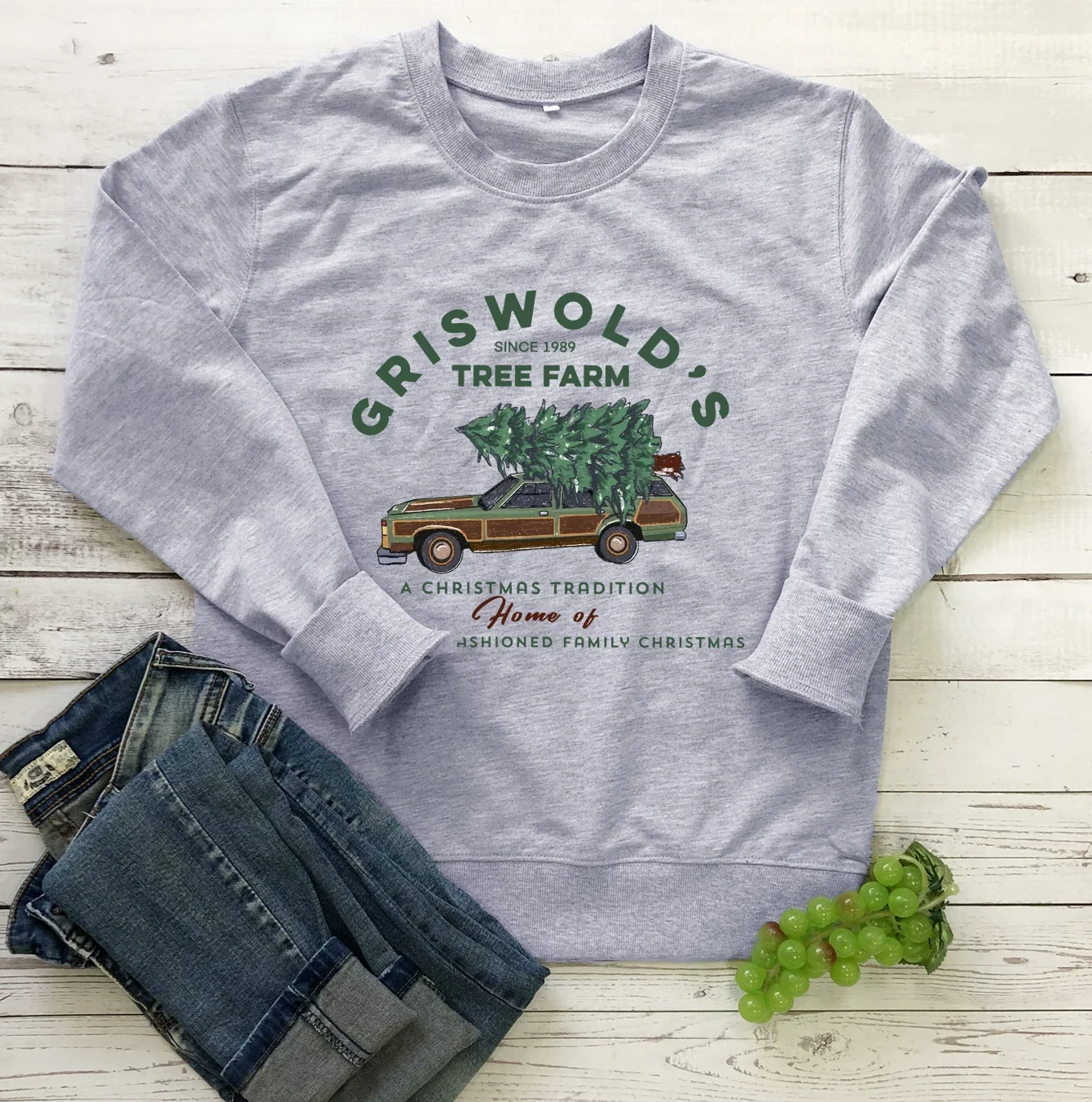 Christmas Sweatshirts Griswold\'s tree farm Sweats  Fun Old Fashioned Family Christmas Pullovers Women Casual cotton vintage Top