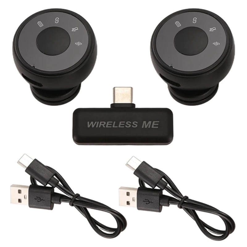 

Top Deals Magnetic Suction Back Clip Wireless Microphone USB-C Circular Button Lavalier Microphone For Live Video Recording