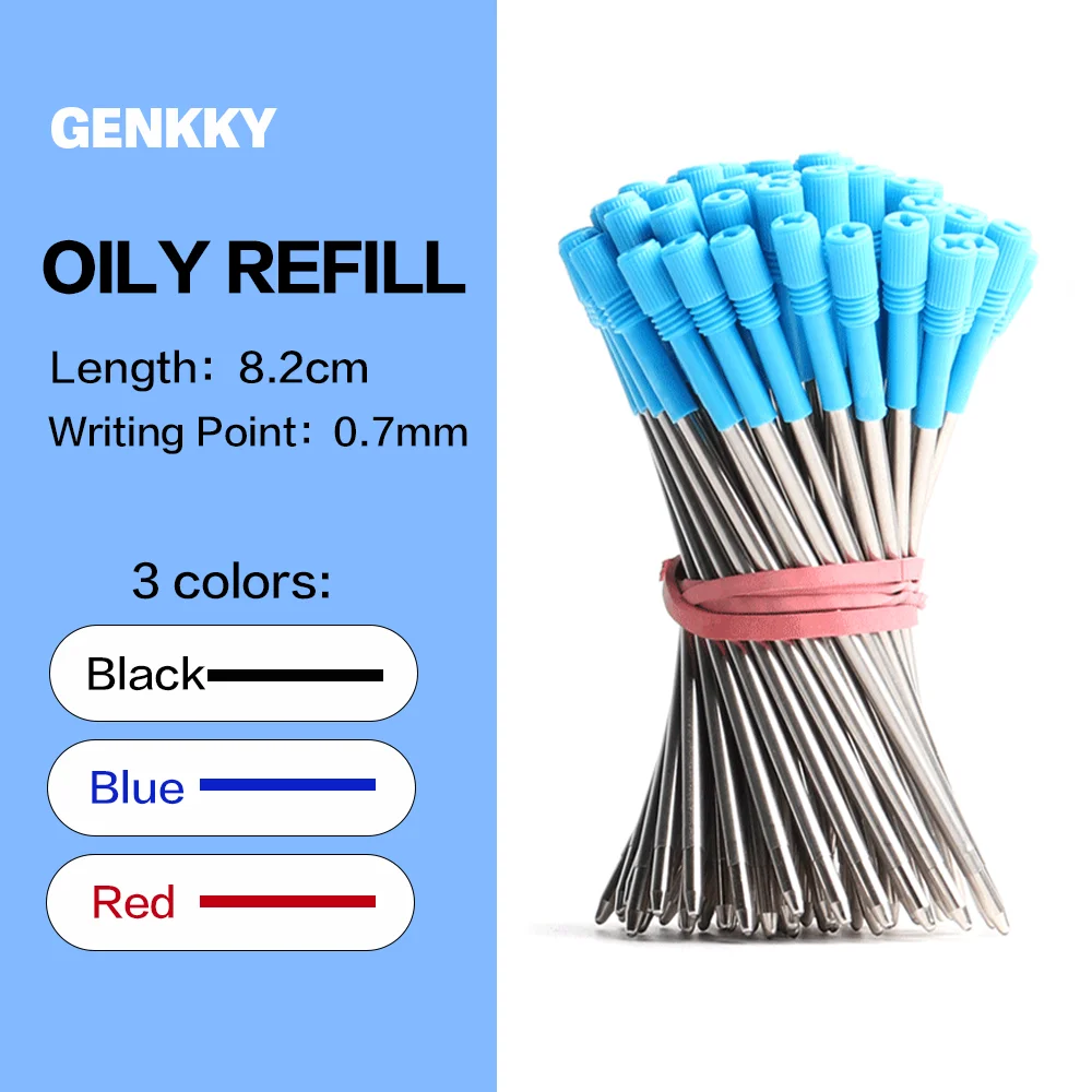 

5/10/15/20 шт./компл. GENKKY, оптовая продажа, сменные насадки для ручки, 0,7 мм, различная длина, синие и черные чернила, сменные стержни