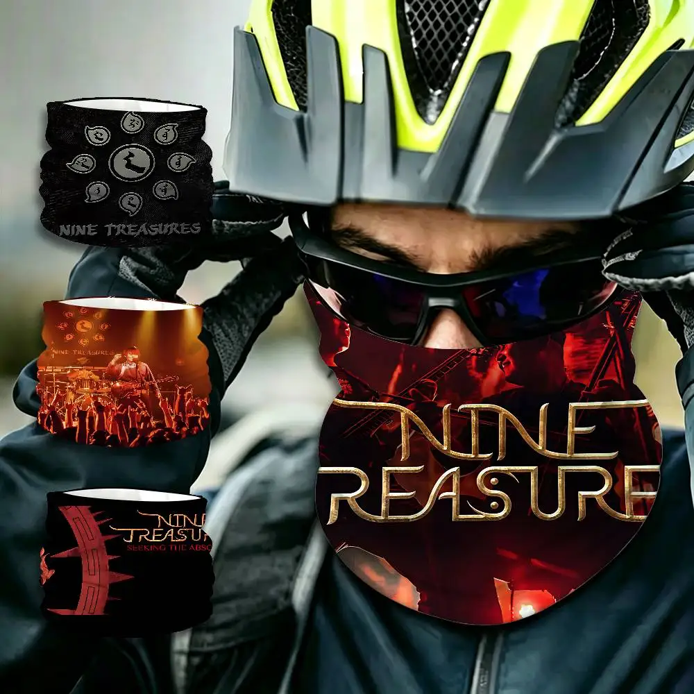 Folk Metal Band N-Nine T-Treasures Windproof Full Face Mask Warm Neck Gaiter for Skiing Motorcycle Cycling Sports