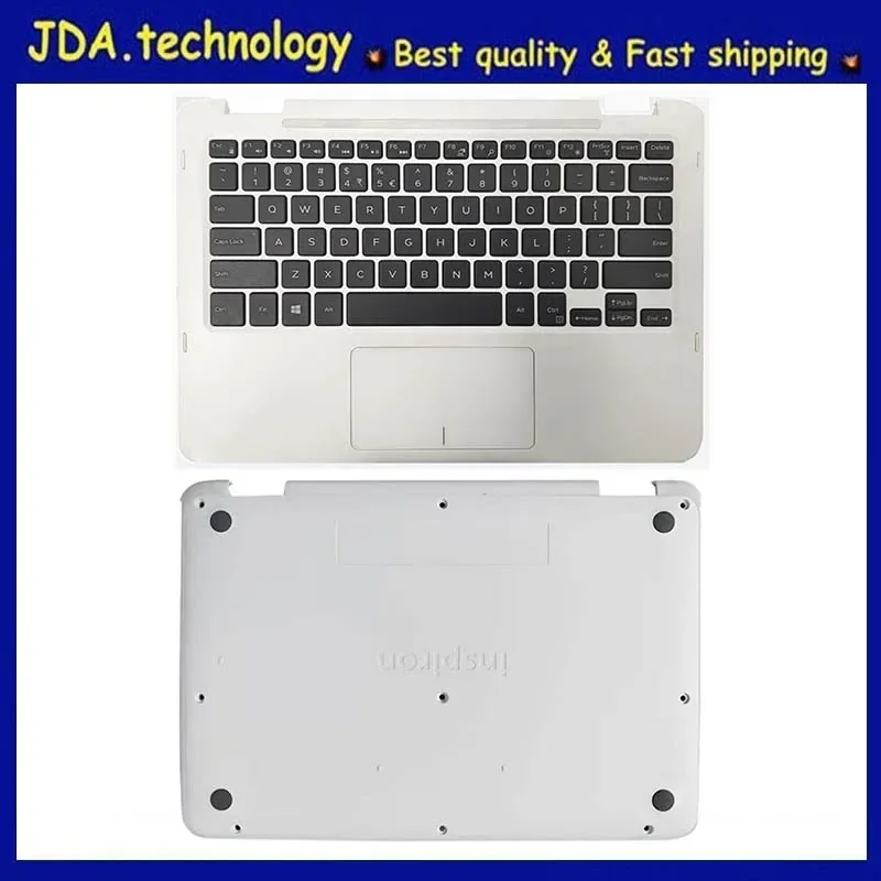 

MEIARROW New/org for DELL Inspiron 11 3000 3168 3169 series palmrest US keyboard upper cover / Bottom case,White