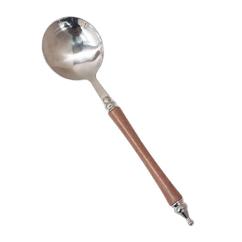 

Gifts Retro Saint Castle Soup Spoon Tableware Long Handle Dessert Spoons Kitchen Accessories Gadgets Stainless Steel Round Spoon