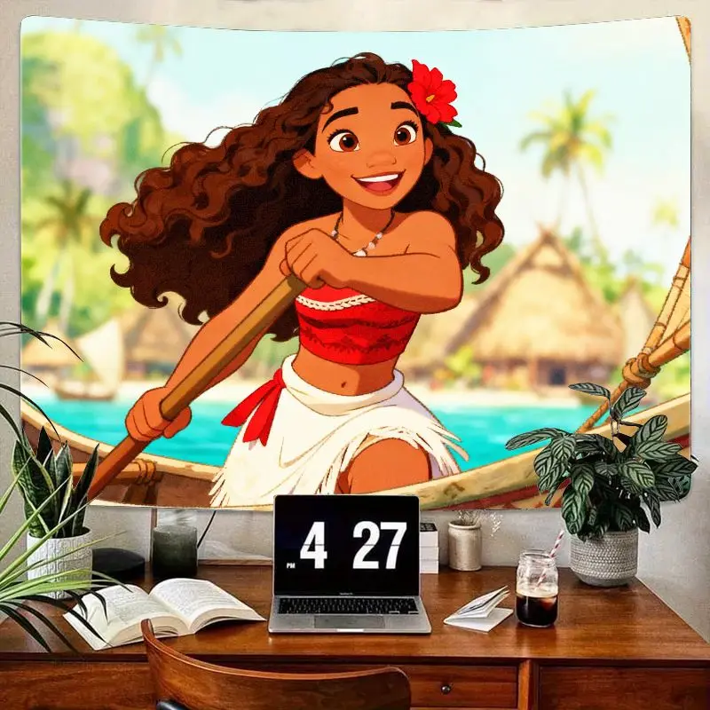

1PC Disney Moana Princess Ocean Adventure Tapestry Wall Decor for Kids Girls Bedroom Living Room Dorm Gift Polyester