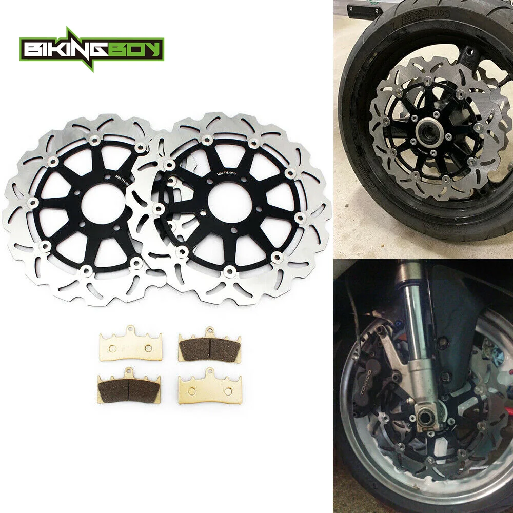 BIKINGBOY Front Brake Discs Disks Rotors + Pads For GSX1300R Hayabusa 99 00 01 02 03 04 05 06 07 08 09 10 11 12 13 14 15 16 17