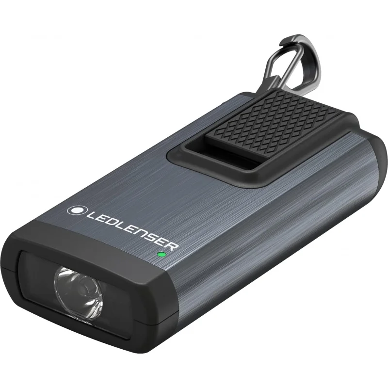 Ledlenser K6R Ultra-Compacted Foldout USB-A Rejected Keychain Flashlight 400 Lumens, Gray