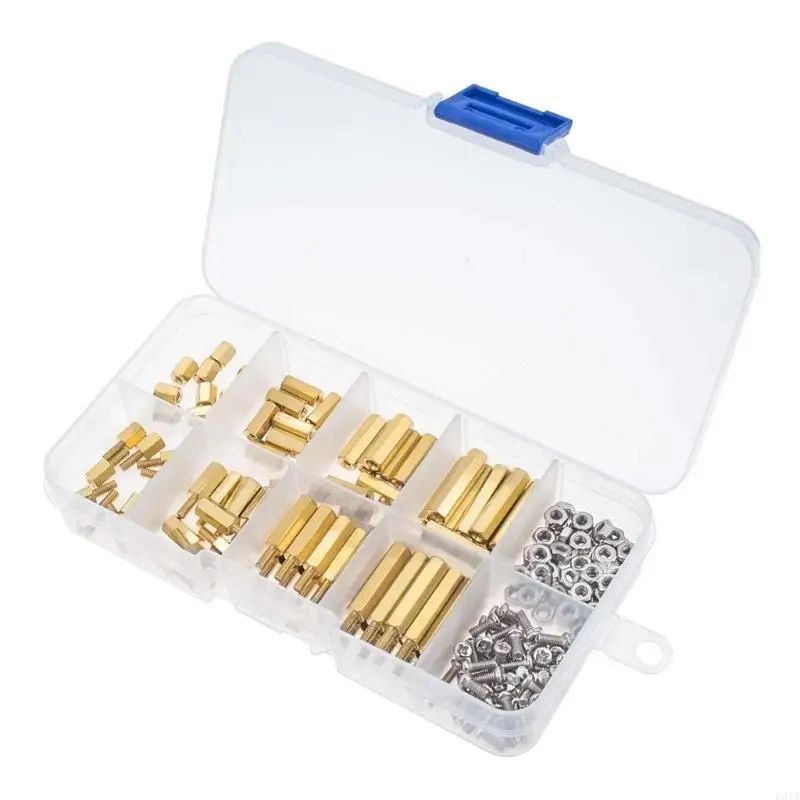 2025 New Handy 180pcs/set Brass Spacer Standoffs Metal Screws Assortment Kits