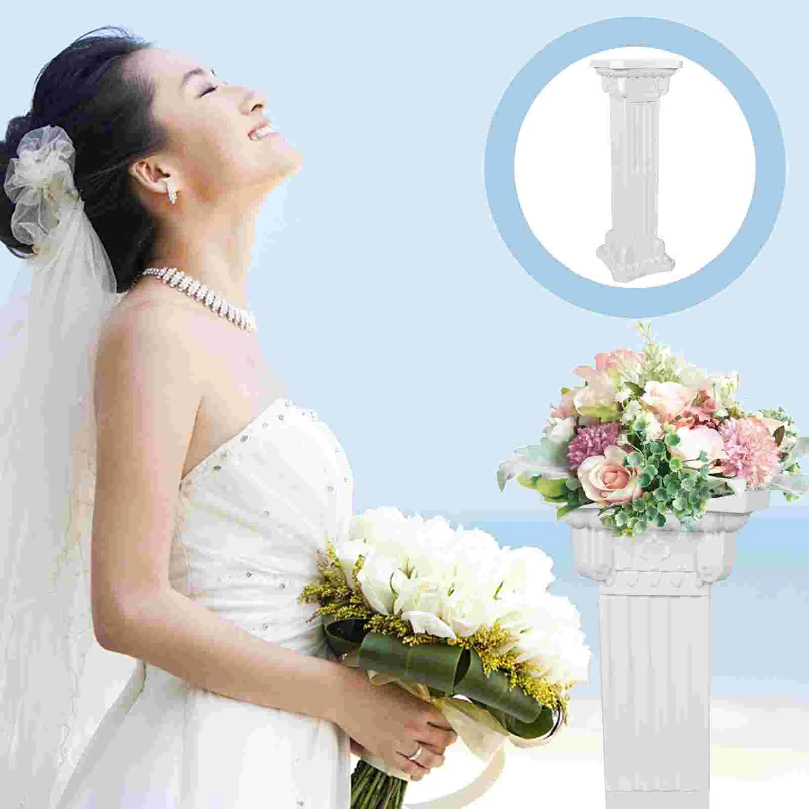 

Roman Column Flowerpot Stand Holder Party Statue Vintage Wedding Decoration Plastic Decorative Artistic Planter Pillar