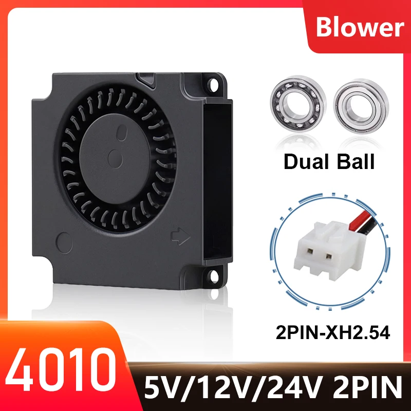 1 SZTUK Gdstime 4cm 40mm Wentylator dmuchawy do drukarki 3D 5V 12V 24V 40x40x10mm 4010 Dmuchawa do drukarki Chłodzenie DC Turbo Dmuchawa Wentylatory promieniowe