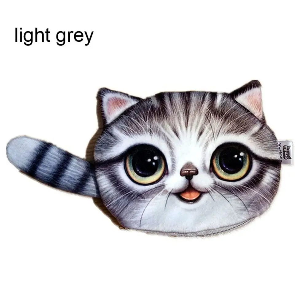 

Модный кошелек для мелочи монет Tide, женский кошелек с мультяшным котом, нулевой кошелек, большое лицо, маленький хвост, кошачья сумка для монет с застежкой-молнией, кошачья голова Мяу