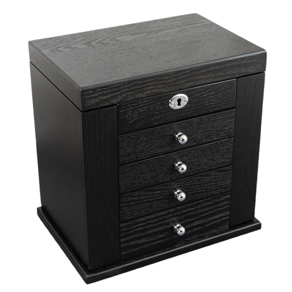 Wooden Jewelry Box New Solid Wood Jewelry Box Ring Bracelet Multi-Layer Storage Box Black Large Capacity Jewelry Box