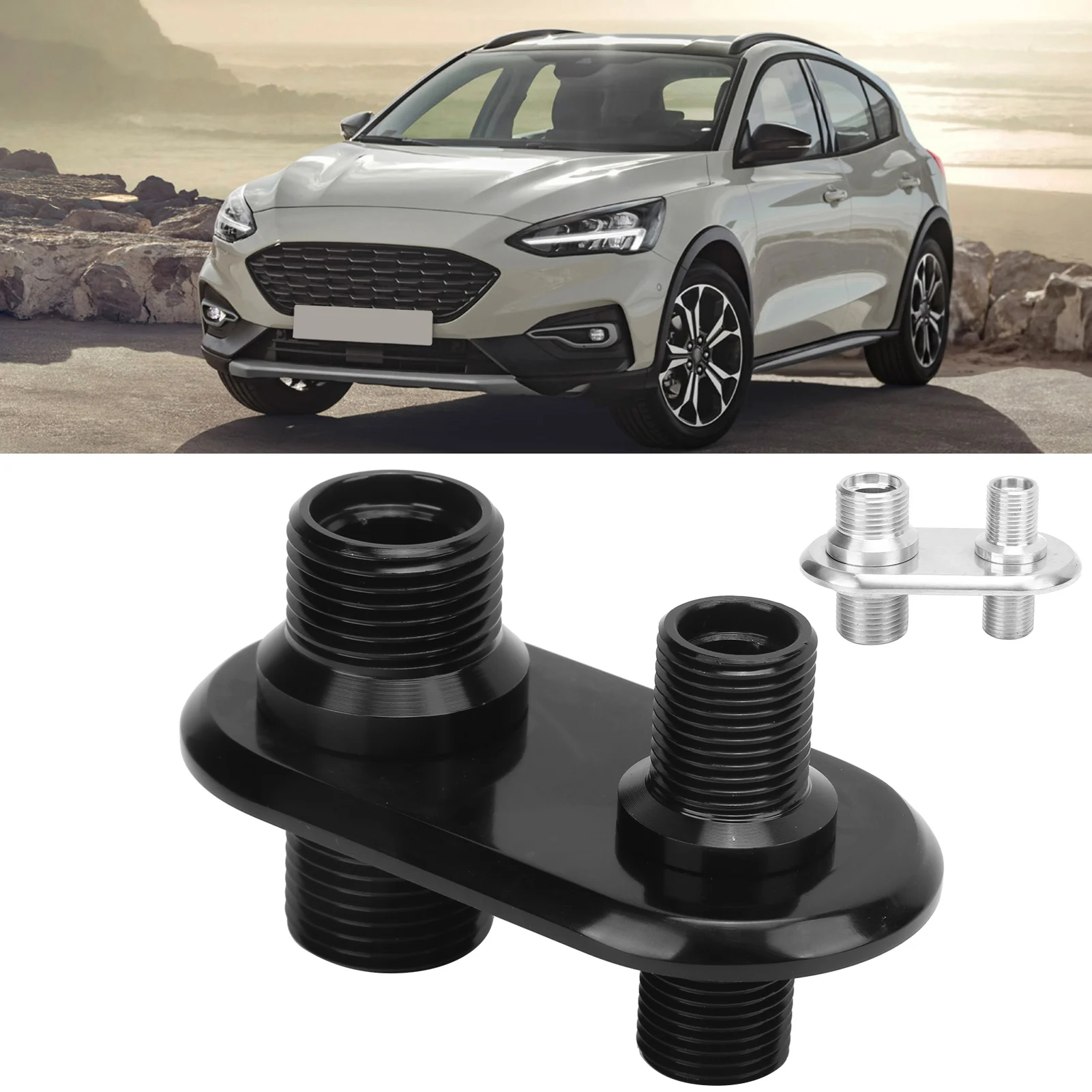 Car 2‑Port Air Conditioner Bulkhead Connector Universal Modification Replacement for Hot Rod