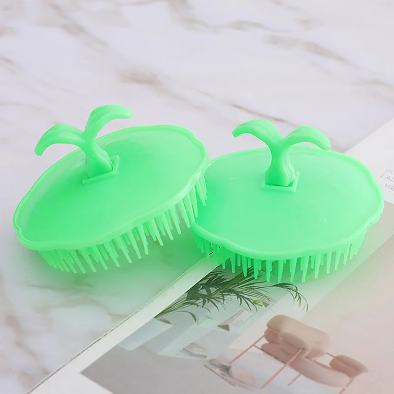 Cepillo de plástico para masaje del cuero cabelludo, peine de champú de dientes anchos, masajeador suave, herramienta de lavado de peluquería
