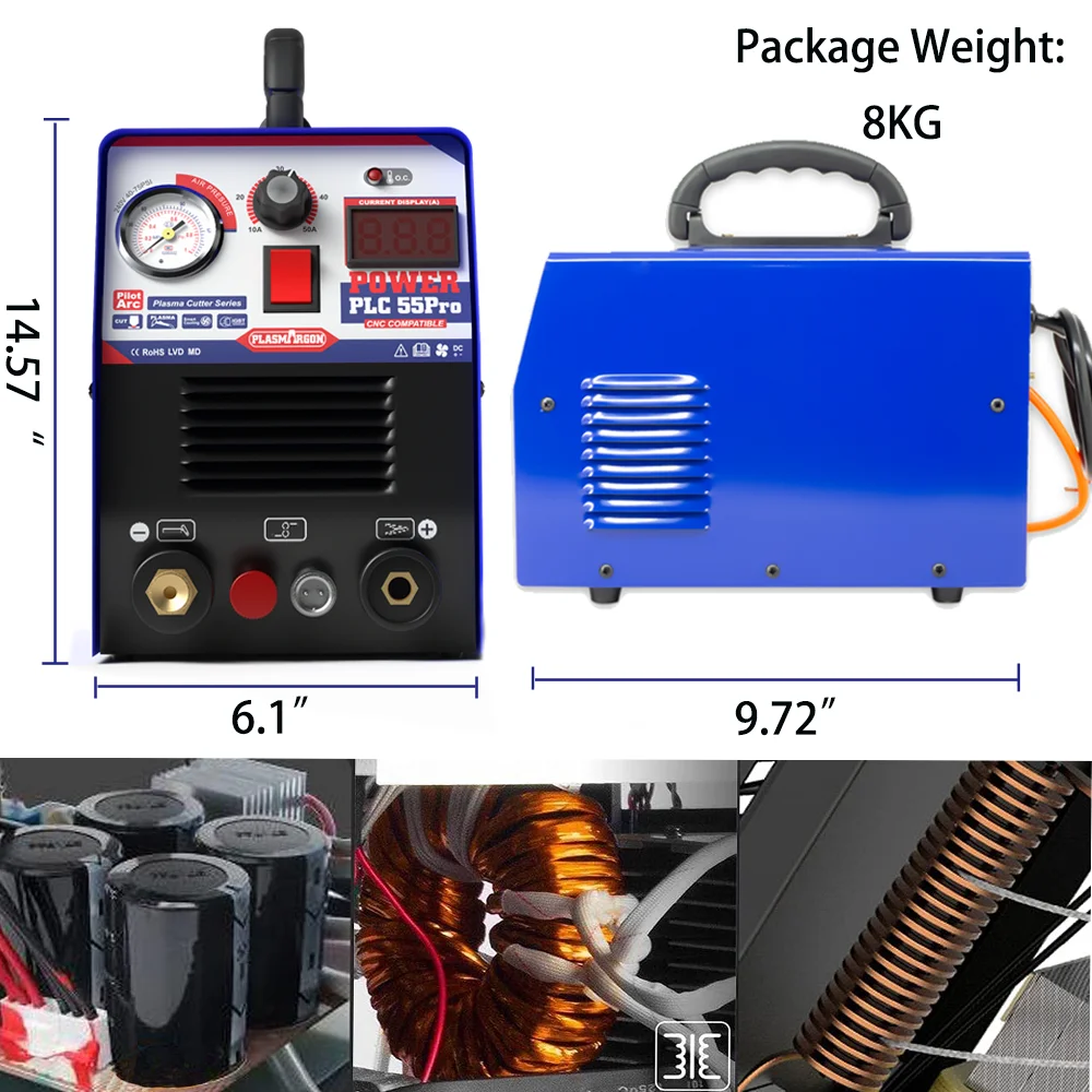 Cnc Plasma Cutter Pilot Arc IGBT 110V/220V Inverter DC 50A CNC Non-HF Plasma Cutting Machine Cutting Thickness 14mm Clean Cut