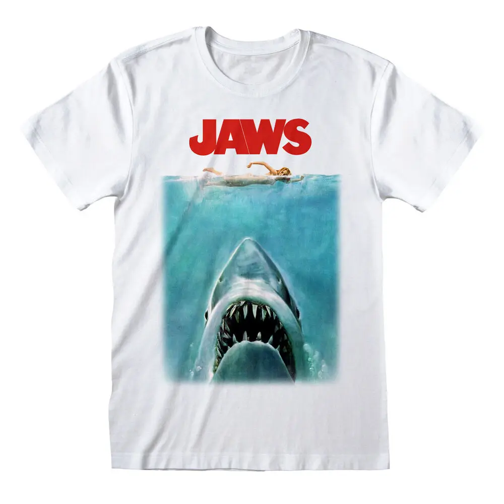 Official Jaws Poster T Shirt Shark Classic Retro Spielberg Movie S M L XL XXL