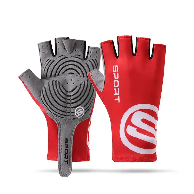 قفاز قصير لركوب الدراجات لمسابقات ركوب الدراجات الجبلية بدون أصابع مضاد للانزلاق قماش ليكرا نصف إصبع متعدد الوظائف