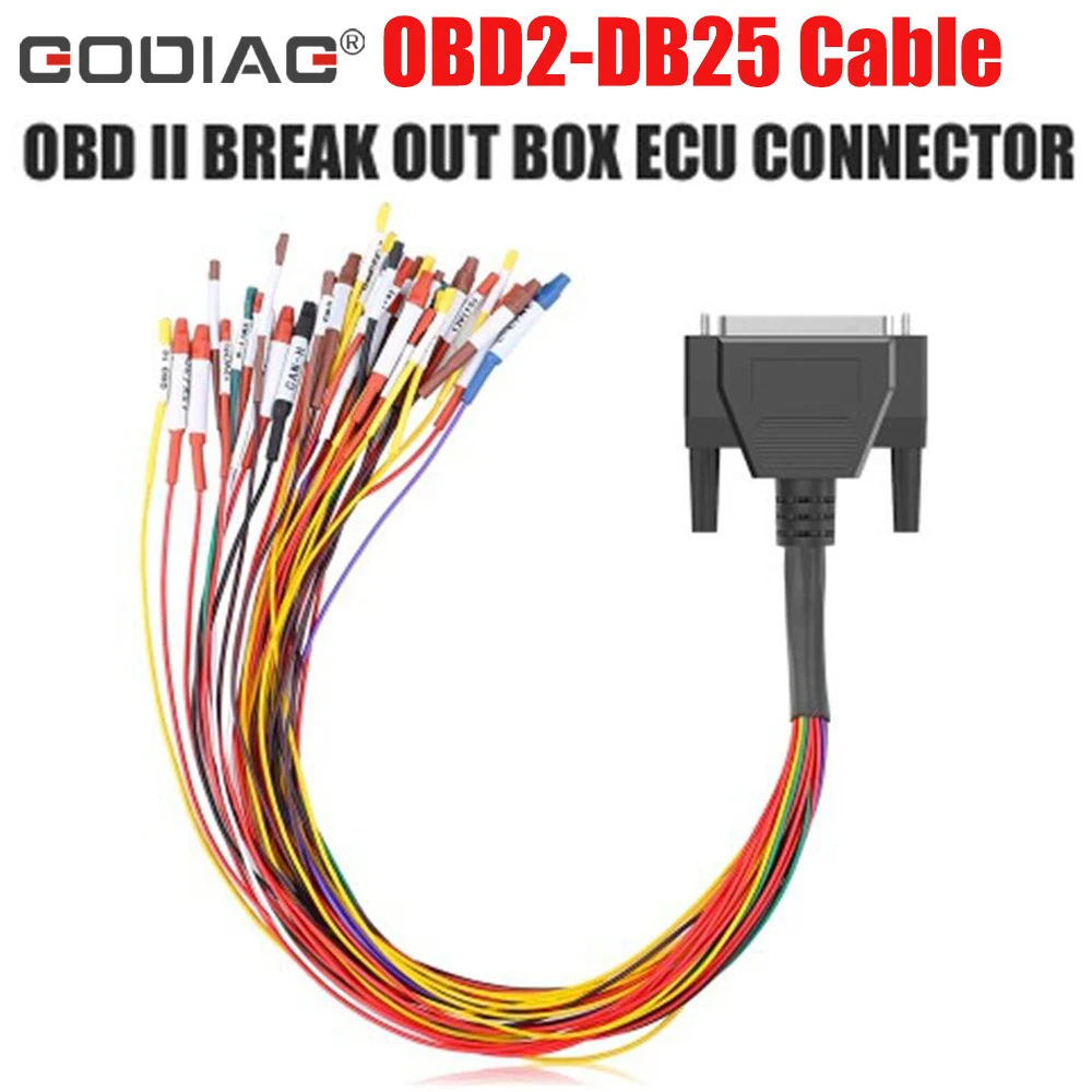 

GODIAG OBD2 — кабель DB25 работает с цветным соединительным кабелем DB25 для разъема ECU GT100
