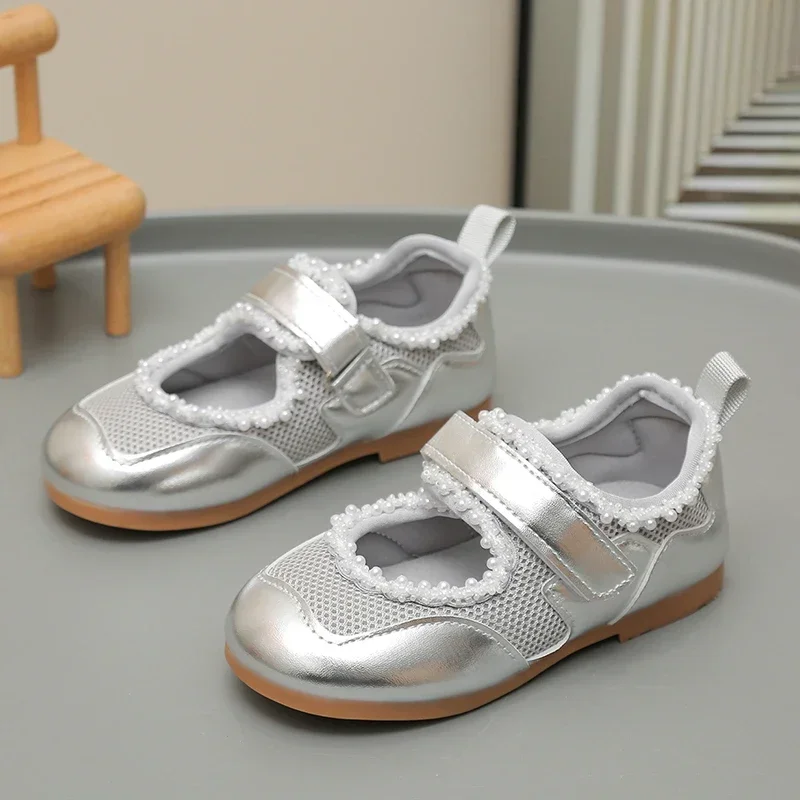 

Girls Tennis Shoes Soild Color Korean Style Kids Casual Shoes Versatile 2025 New Fashion Children Flat Shoes Hook&loop Sweet