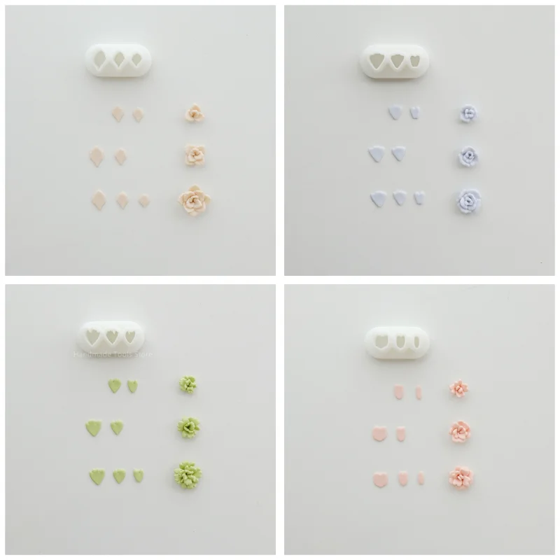 Mini Blütenblatt Kombination formen für Polymer Clay feine Blume Blatt Ton schneider DIY Ohrring Anhänger Schmuck Herstellung Werkzeuge neu