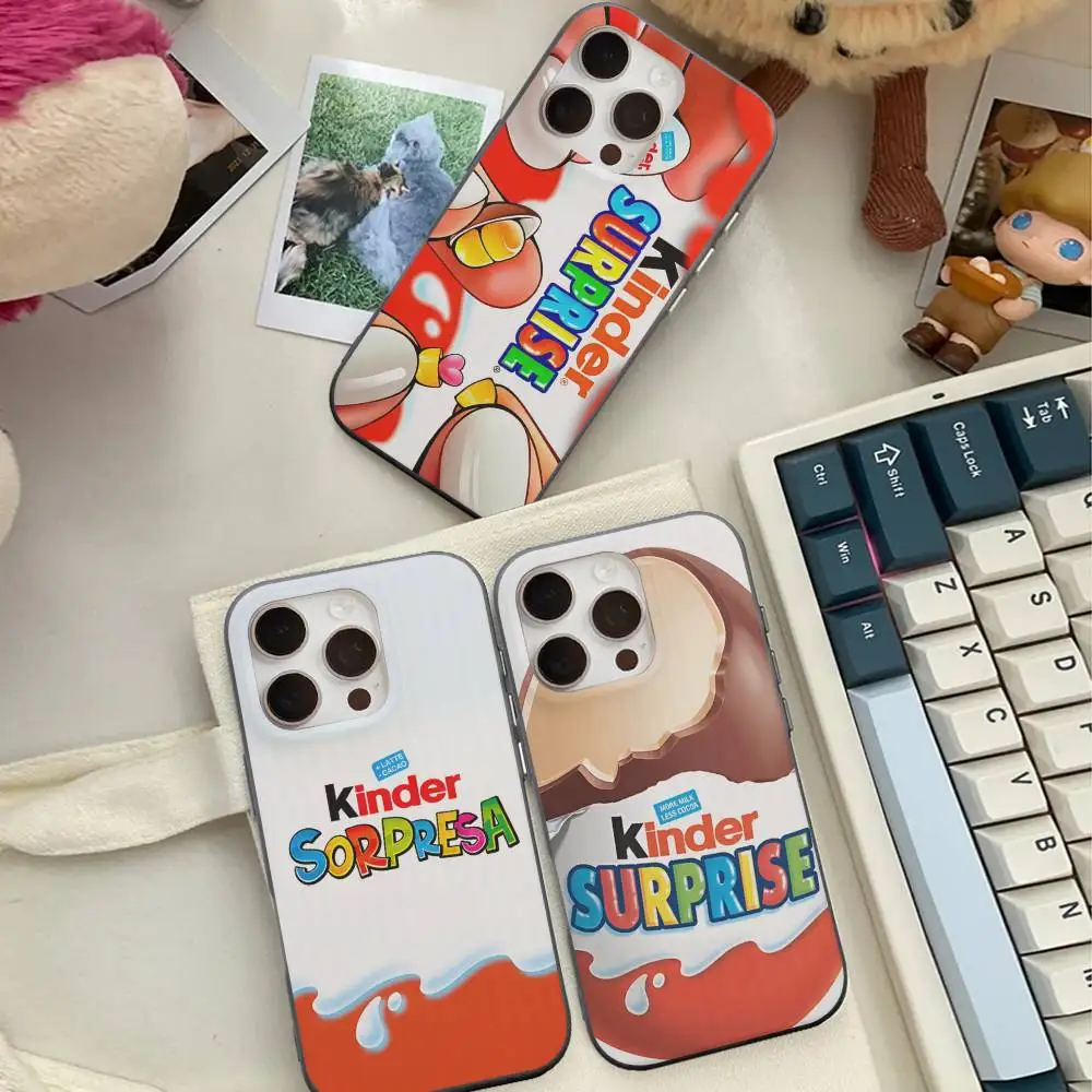 Funda de Teléfono Trolly Egg KINDER JOY Sorpresa de Lujo con Diseño Ondulado Antigolpes para iPhone 17 Air 16 15 14 13 12 11 Pro Max Plus Pro