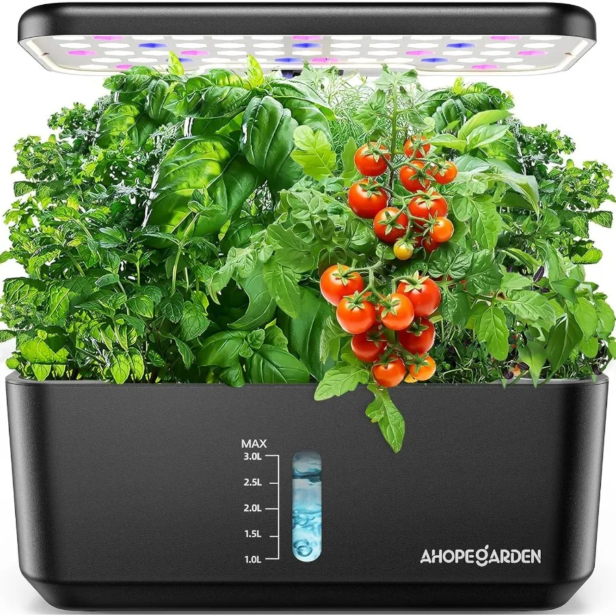 

Indoor Garden Hydroponics Growing System: 10 Pods Plant Germination Kit Aeroponic Herb Vegetable Growth Lamp Countertop with LE