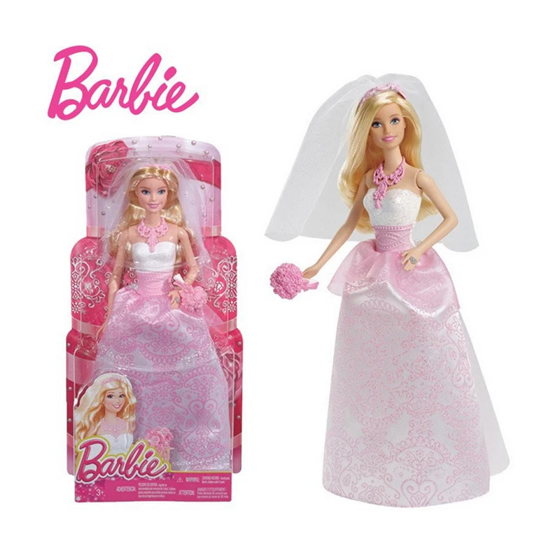 New Original Barbie Bride Doll Wedding Princess Dolls for Girl Wedding Birthday Present The Best Gift for Kids Children Toys