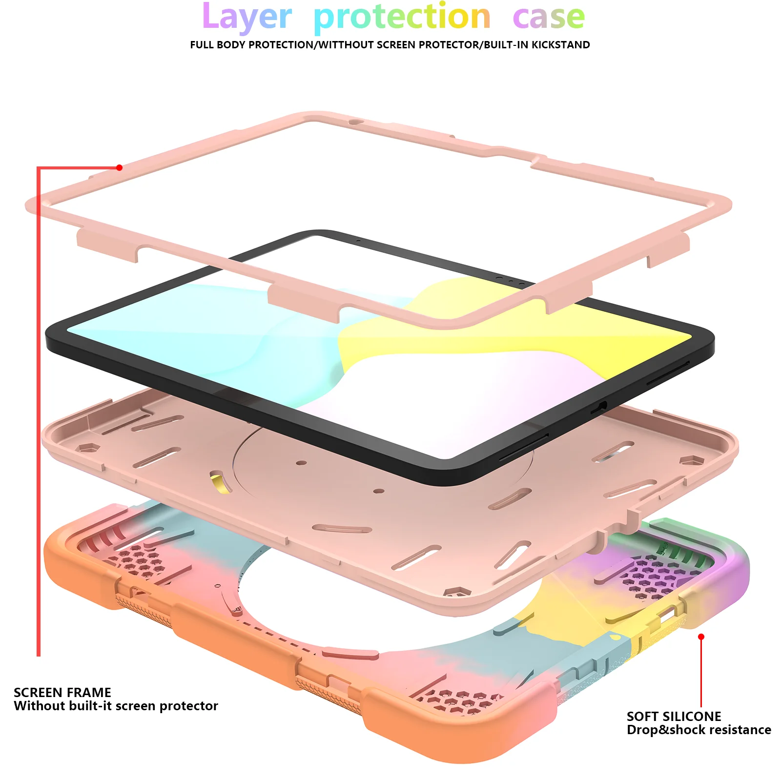 360 ° Вращающийся кронштейн для iPad 10 10,9 дюймов 2022 A2757 A2777 A2696, силиконовый чехол для iPad mini 6 8,3 дюйма с противоударным чехлом для планшета